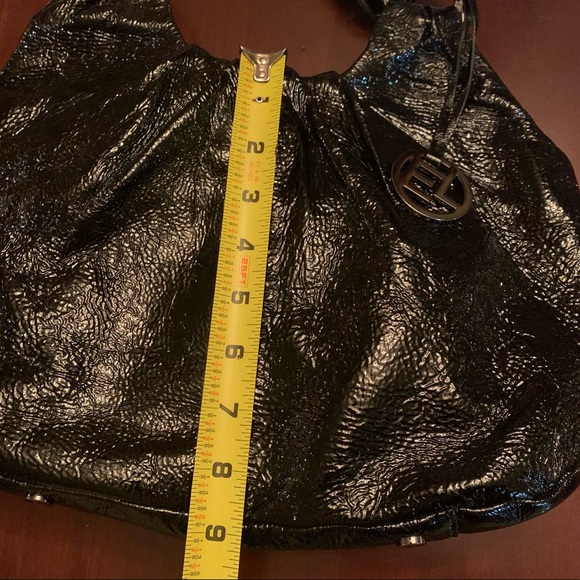 Elliott Lucca black patent leather hobo handbag - Picture 9 of 10